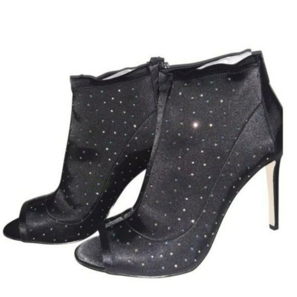 Badgley Mischka Shoes - Jewel by Badgley Mischka Margarita Embellished Peep Toe Bootie -Black
